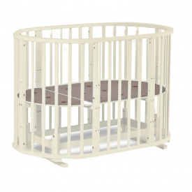 Кроватка круглая с маятниковым механизмом Наталка Солнышко трансформер 8 в 1 120 х 78 х 85 см Beige (123587)