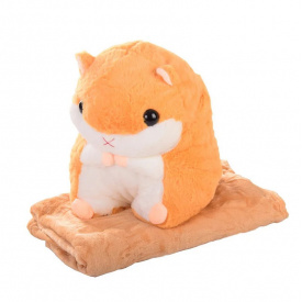 Мягкая игрушка с пледом Bambi Хомяк 120x154 см Оранжевый (М12102-O)