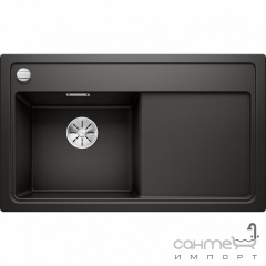 Гранитная кухонная мойка на одну чашу с сушкой Blanco Zenar 45S Silgranit PuraDur 523851 темная скала, чаша слева Херсон