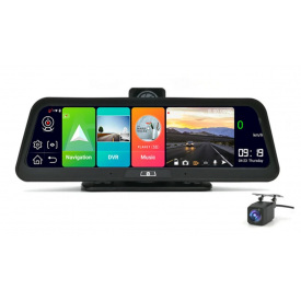 Видеорегистратор на торпеду RIAS DVR E98 10" IPS 4G GPS с двумя камерами 2/32 Gb Android 8.1 Black (3_01143)