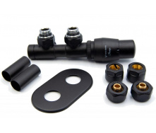 Вентиль термостатический угловой TWINS 50 mm, Black mat
