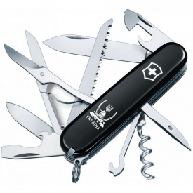 Складной нож Victorinox Huntsman Ukraine 91 мм 15 функций Козак с саблями (1.3713.3_T1110u)