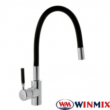 Смеситель для кухни Ухо WINMIX Premiun RIO BLACK рефлекторный черный гусак (Chr-011), Польша (латунь)