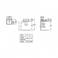 Умывальник ROCA Gap Square 420х390 мм A3270MM000 Запоріжжя