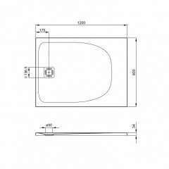 Душевой поддон ROCA Palo Stonex 120х90 см A276477100 Тернополь