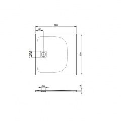 Душевой поддон ROCA Palo Stonex 90х90 см A276476100 Киев