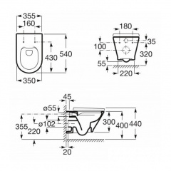 Унитаз подвесной ROCA Gap Round Rimless с крышкой Slim Soft Close A34H0N8000 Лубны