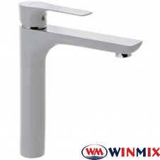 Смеситель для умывальника высокий Winmix "Premium EVA WHITE HIGH" (Chr-001H), Польша (латунь)