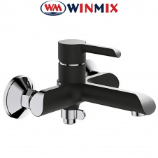 Смеситель для ванны короткий нос Winmix​ Premium "EDEM BLACK" (Chr-009), Польша