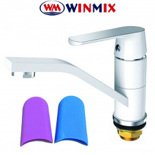 Смеситель для умывальника елка на гайке 15см WINMIX Premium Tiger White (белый) (Chr-555), Польша