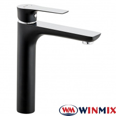 Смеситель для умывальника высокий Winmix "Premium EVA BLACK HIGH" (Chr-001H), Польша (латунь)