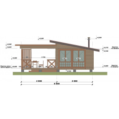Беседка деревянная Modern Gazebo 011 в современном стиле 8,0х5,0м от производителя Thermowood Production Черкаси