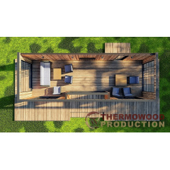 Современная беседка 10,3х3,5м с панорамным остеклением Modern Gazebo 018 Thermowood Production Харьков