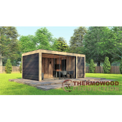 Современная беседка 6,0х3,5м Modern Gazebo 22 с панорамным раздвижным остеклением Thermowood Production Київ