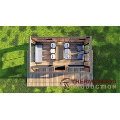 Современная беседка 6,0х3,5м с панорамным раздвижным остеклением Modern Gazebo 21 Thermowood Production Володарск-Волынский