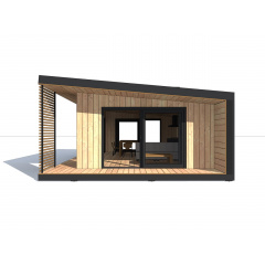 Беседка в стиле минимализм Modern Gazebo 02 от производителя Thermowood Production Чернівці