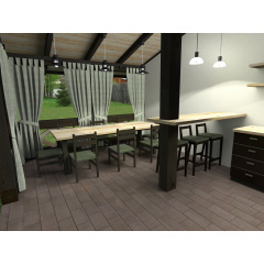 Беседка 6,0х4,0м с барбекю и летней кухней Modern Gazebo 08 от производителя Thermowood Production Доманёвка