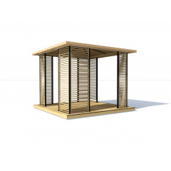 Беседка в стиле хай-тек 2,5х2,5м Modern Gazebo 04 от производителя Thermowood Production Вишневе