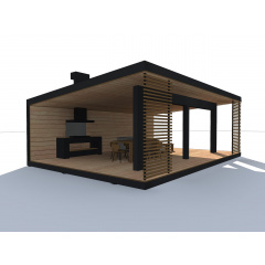 Современная беседка в стиле минимализм Modern Gazebo 01 6,0х9,0м от производителя Thermowood Production Кропивницький