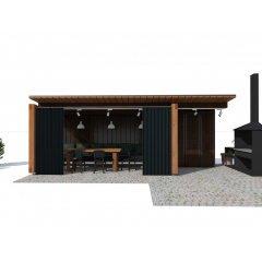 Современная беседка 7,0х3,0м для зон барбекю Modern Gazebo 10 от производителя Thermowood Production Киев