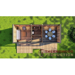 Современная беседка 9,15х3,5м с панорамным остеклением Modern Gazebo 019 Thermowood Production Киев
