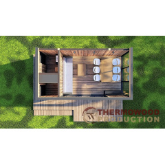 Современная беседка 8,5х3,5м Modern Gazebo 23 с системой раздвижного панорамного остекления Thermowood Ворожба