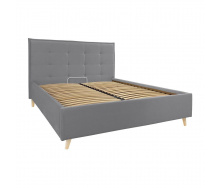 Ліжко Richman Двоспальне Monica VIP Wood На ніжках 160 x 190 см Simple Сірий