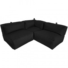 Бескаркасный модульный диван Блэк Угловой Tia-Sport (sm-0704-8) черный Хмельницкий