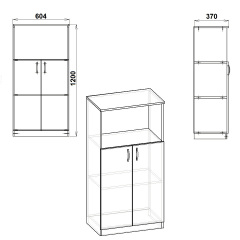 Шкаф книжный Компанит КШ-15 61х37х120 см Ольха Киев