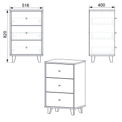 Комод Компанит 33 Бук (51,6х40х82 см) Киев