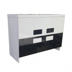 Тумба напольная Mikola-M TOKIO c HPL 3103 gloss 70 см Бело-черный Оріхів