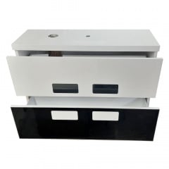 Тумба напольная Mikola-M TOKIO c HPL 3103 gloss 70 см Бело-черный Оріхів