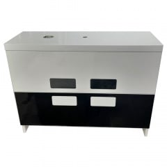Тумба напольная Mikola-M TOKIO c HPL 3103 gloss 90 см Бело-черный Орехов