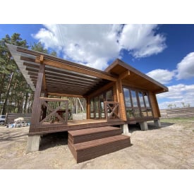 Беседка деревянная Modern Gazebo 011 в современном стиле 8,0х5,0м от производителя Thermowood Production