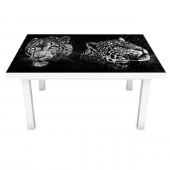 Наклейка 3Д виниловая на стол Zatarga «Портрет леопарда» 600х1200 мм для домов, квартир, столов, кофейн, кафе Ужгород