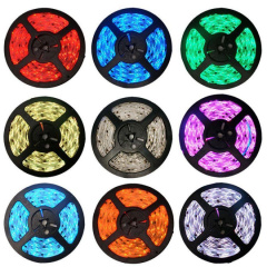 Светодиодная лента RIAS 5050 LED RGB в бухте 4.5м разноцветная (4_00327) Дзензелевка