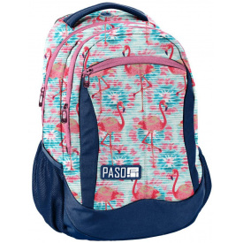 Женский городской рюкзак PASO 18-2808FLA16 22L Разноцветный с фламинго