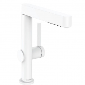 Смеситель для умывальника Hansgrohe Finoris 230 с 2JET и push-open, белый матовый (76063700)