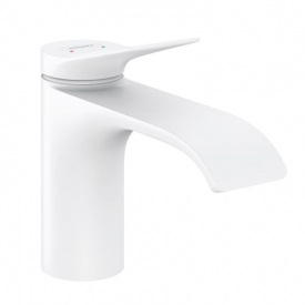 Смеситель для умывальника Hansgrohe Vivenis 80 с донным клапаном pop-up, белый матовый (75010700)