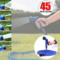 Шланг для поливу городу та саду Magic hose Xhose 45 метрів та насадка-розпилювач синього кольору з потужним інтенсивним розпорошенням Чорноморськ