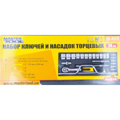 Набор насадок торцевых MASTERTOOL PROFI CrV 1/2" 10-32 мм 24 шт (78-4125) Киев