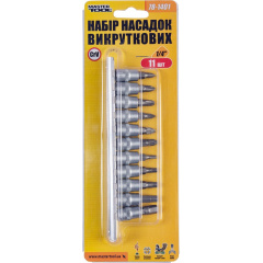 Набор насадок отверточных MASTERTOOL CRV 1/4" 11 шт PH1/2/3/PZ1/2/3/H3/4/5/6/7 (78-1401) Южноукраинск