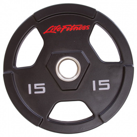 Блины диски полиуретановые LIFE FITNESS SC-80154-15 15кг Черный