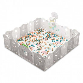 Манеж BabyPlayPen "Магической лес" встроенное баскетбольное кольцо 205*205*62 Серый