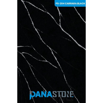 Декоративная стеновая панель ПВХ Panastone 1220х2800 мм Carrara Black PS-204