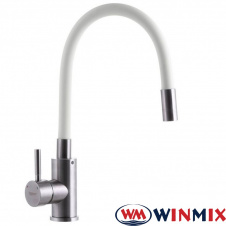 Смеситель для кухни рефлекторный белый гусак WINMIX Sus-011 REFLECTOR WHITE, Польша (нержавеющая сталь)