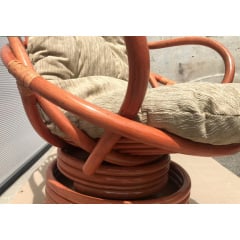 Кресло-качалка Cruzo Флора из натурального ротанга терракотовое на пружинном блоке Новая Каховка
