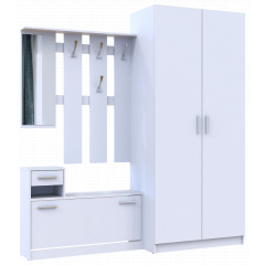 Прихожая Doros комплект вешалка со шкафом Алиса+Промо2 белая Київ