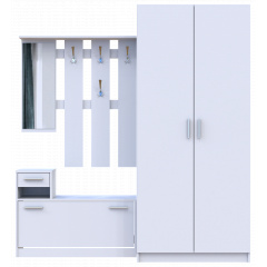 Прихожая Doros комплект вешалка со шкафом Алиса+Промо2 белая Київ