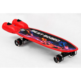 Пенни борд с музыкой и дымом ручка светящиеся PU колеса Best Board 80 кг Red (102874)